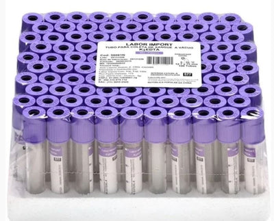 Tubo Coletor EDTA K3 a Vácuo 4ml - 100 Unidades