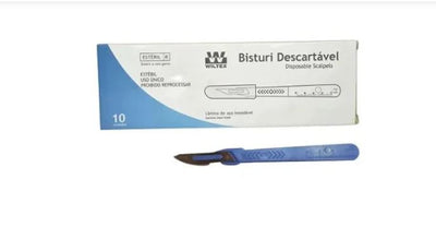 Bisturi da Wiltex Descartável de Aço Inoxidável - pacote com 10