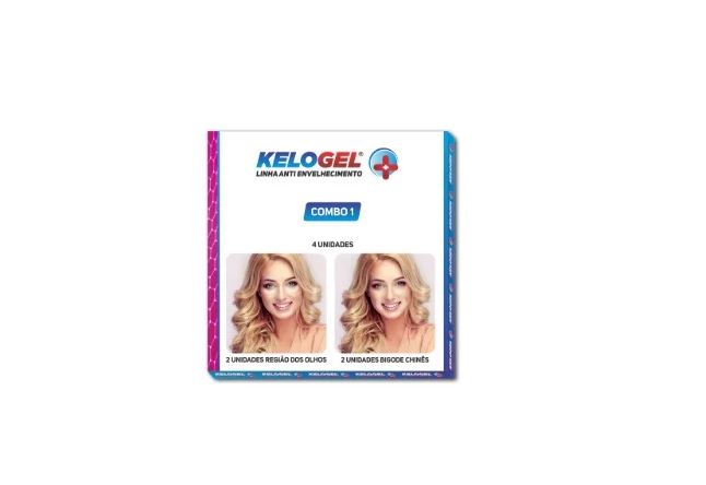Kit kelogel - Adesivo Silicone Anti-Sinais 4 Unidades Olhos ou Bigode Chinês