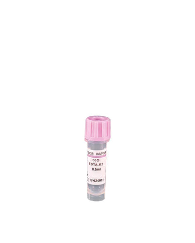 Mini Tubo Coletor EDTA K2 0,5ml - 50 Unidades