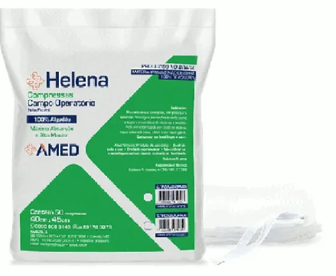 Helena - Compressa Campo Operatório 4 Camadas Não Estéril 45cm x 50cm C/ 50 Unidades