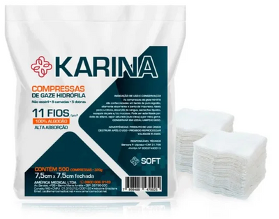 Karina - Compressa De Gaze N/Estéril 11 Fios C/500