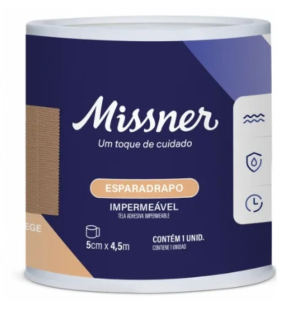Missner - Esparadrapo Bege 5cm x 4,5m Impermeável