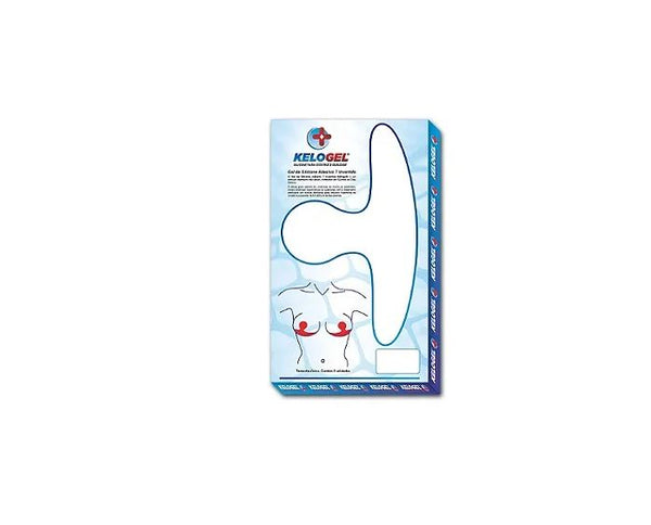 Fita Kelogel de Gel Silicone P/ Mamoplastia e Mastopexia T Invertido (Adesivo) 23cm x 13cm / 2 Unidades