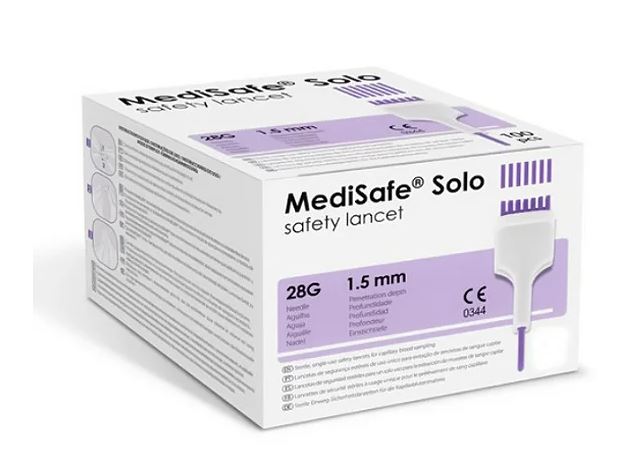 Lanceta Roxa de Segurança 28G C/ 100 Unidades - MedSafe Solo