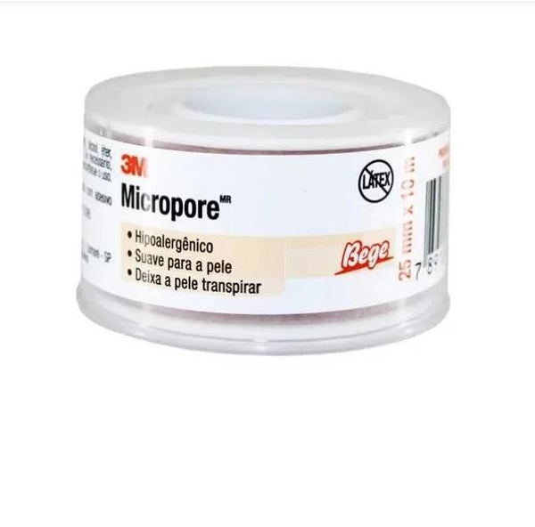 Fita Micropore da 3M 25mm x 10mt Bege