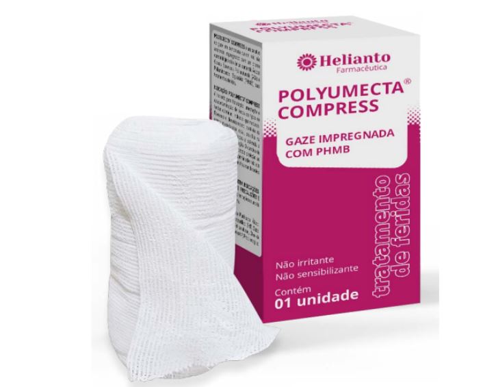 Curativo Helianto Malha com PHMB 10,2cm x 6m Polyumecta Compress