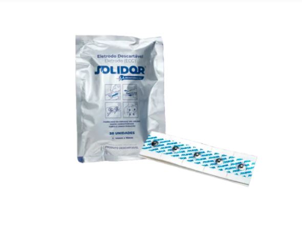 Eletrodo ECG Quadrado 50 Unidades - Solidor