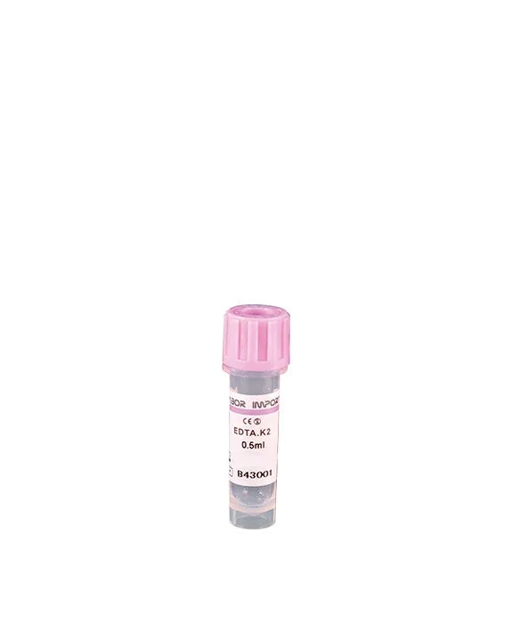 Mini Tubo Coletor EDTA K2 0,5ml - 50 Unidades