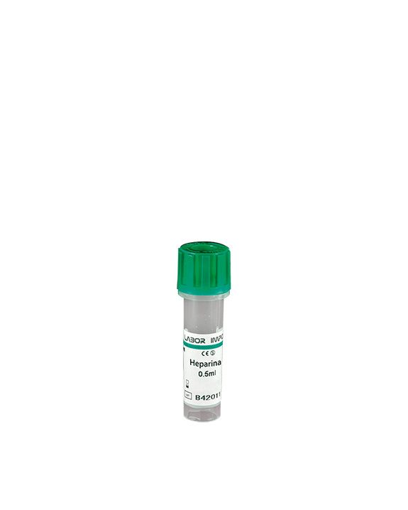 Mini Tubo Coletor com Heparina de Sódio 0,5ml - 50 Unidades